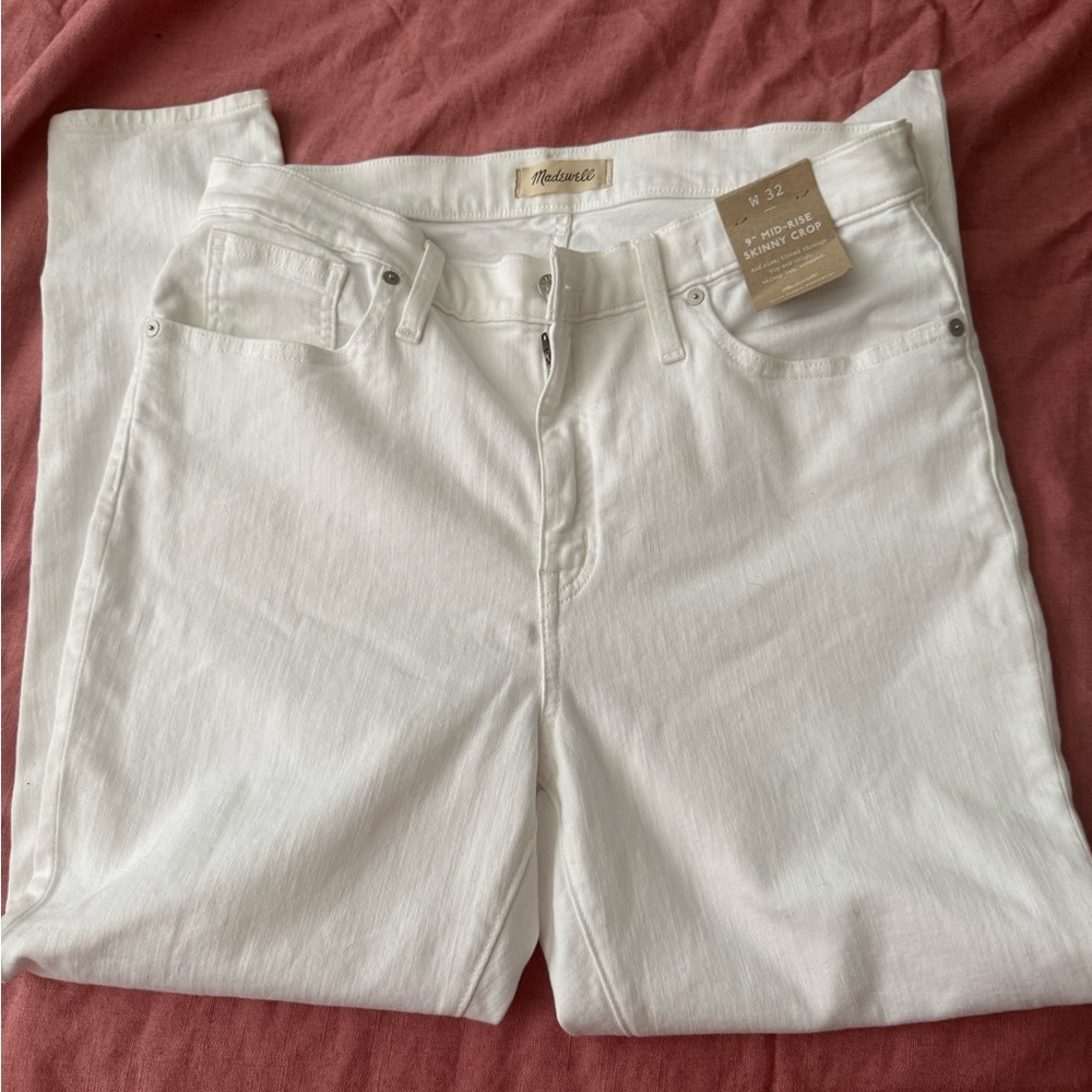 Madewell High Rise White Jeans Classic Denim